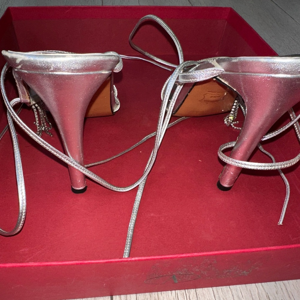 Stuart Weitzman Silver Rhinestone Heels - Picture 6 of 10
